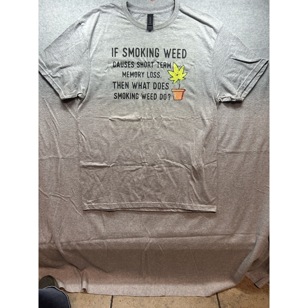 Women's Large Graphic Short Term Memory T-Shirt Weed Marijuana Streetwear